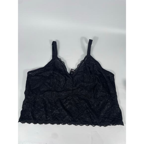 NWT Unlined Sheer Lace Crop Bralette Dark Romantic Whimsigoth Stretch Plus 3X - Picture 3 of 13